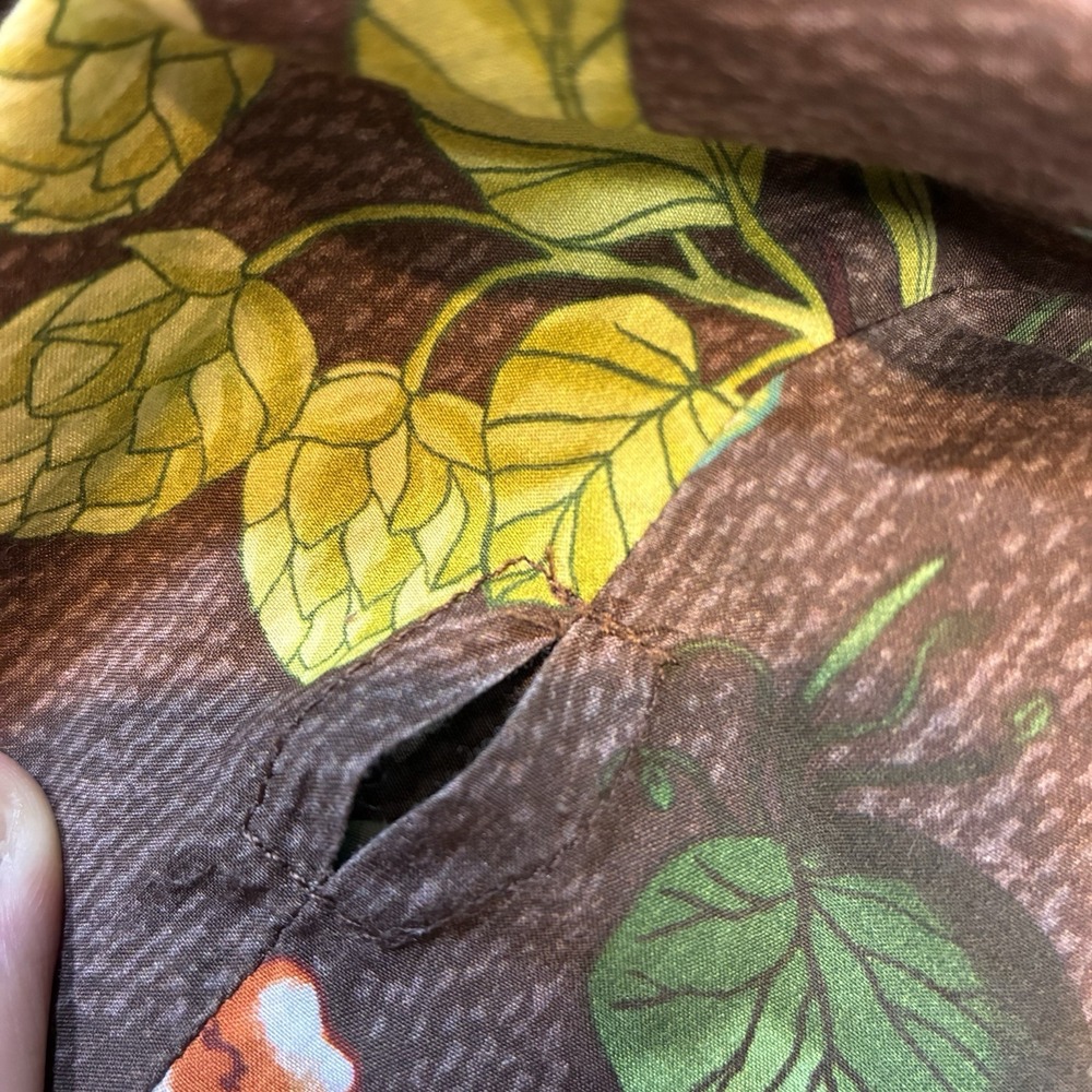 J.McLaughlin Silk Cotton Butterfly Ginkgo Maxi Dress Brown Floral XL NO BELT - Picture 12 of 14
